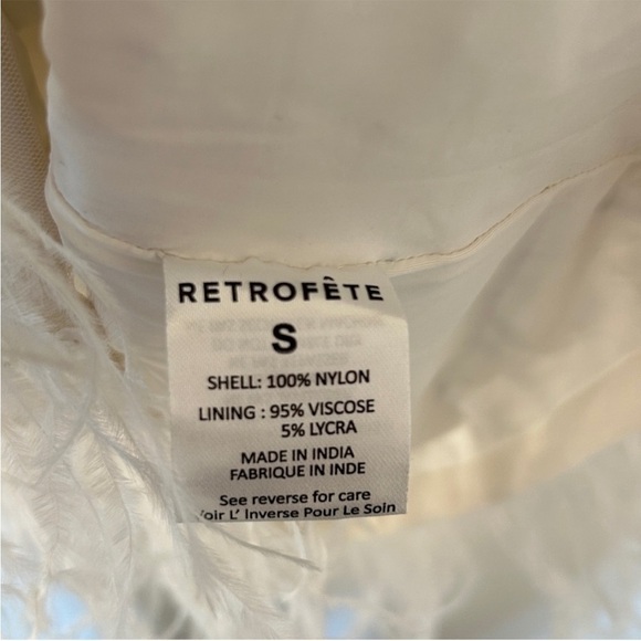 Retrofete Beverly Sequin Feather Mini Dress White NWT - Picture 6 of 8